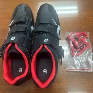 Peloton Bike Cycling Shoes Mens Sz 46 US 12 Black Spin Road NEW w/ Cleats